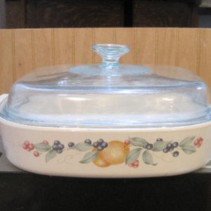2.5 Qt. Chutney Casserole 10"x 10" with New A-12-C Pyrex Lid.